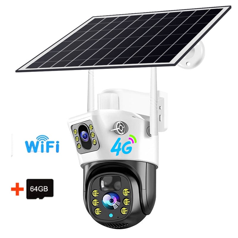 eprolo seguridad personal avanzada WiFi Camera  +64 GB Card Cámara de Seguridad pro Solar 4G con Doble Lente y Panel Solar – Cámara de 4MP para Hogar | Noctryx