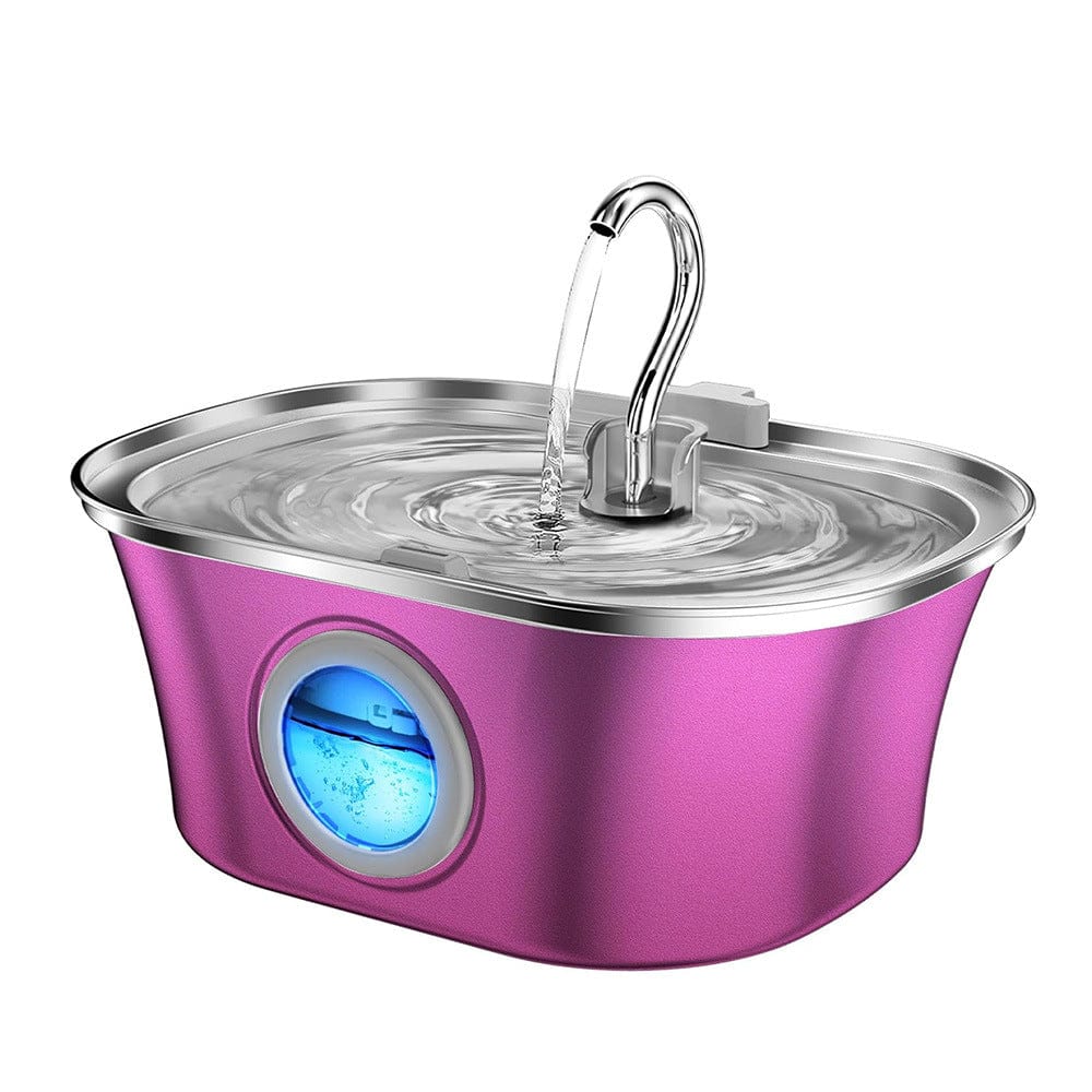 eprolo Tecnología para Mascotas 3.2L-Corsair purple round wind Dispensador Automático de Agua para Mascotas en Acero Inoxidable, USB Duradero | NOCTRYX