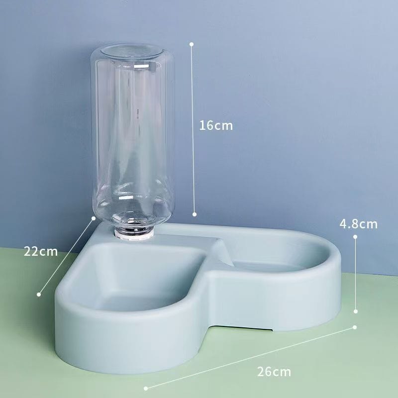 eprolo Tecnología para Mascotas Anti rollover / Heart shaped bowl gray Cuencos para Mascotas Ahorradores de Espacio | NOCTRYX
