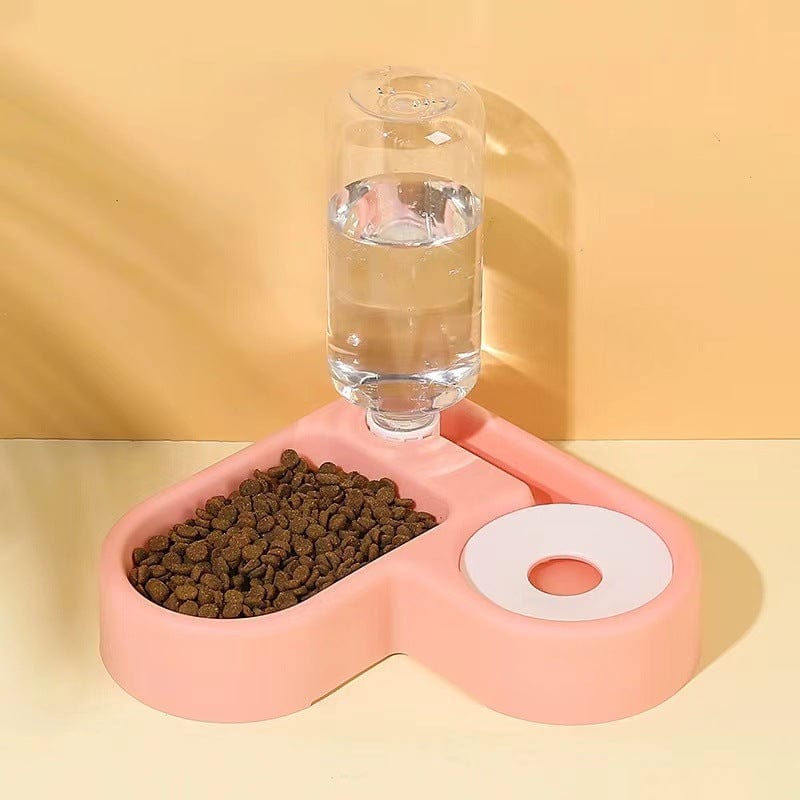eprolo Tecnología para Mascotas Anti rollover / Heart shaped bowl pink Cuencos para Mascotas Ahorradores de Espacio | NOCTRYX