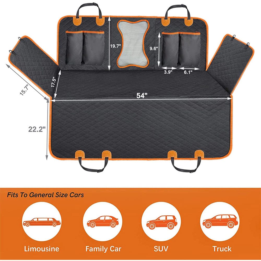 eprolo Tecnología para Mascotas Black Orange Edge / 147*137cm Manta Protectora para Auto – Impermeable y Antideslizante para Mascotas | NOCTRYX