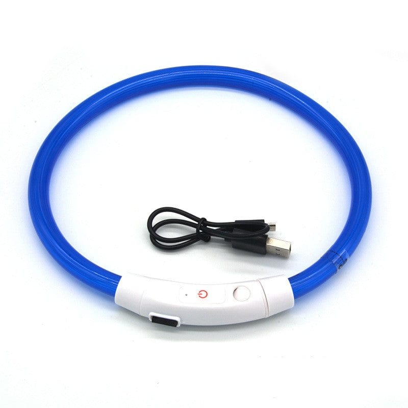 eprolo Tecnología para Mascotas Blue - Fiber Optic / S Collar Led Luminoso para Mascotas, Recargable por USB | NOCTRYX