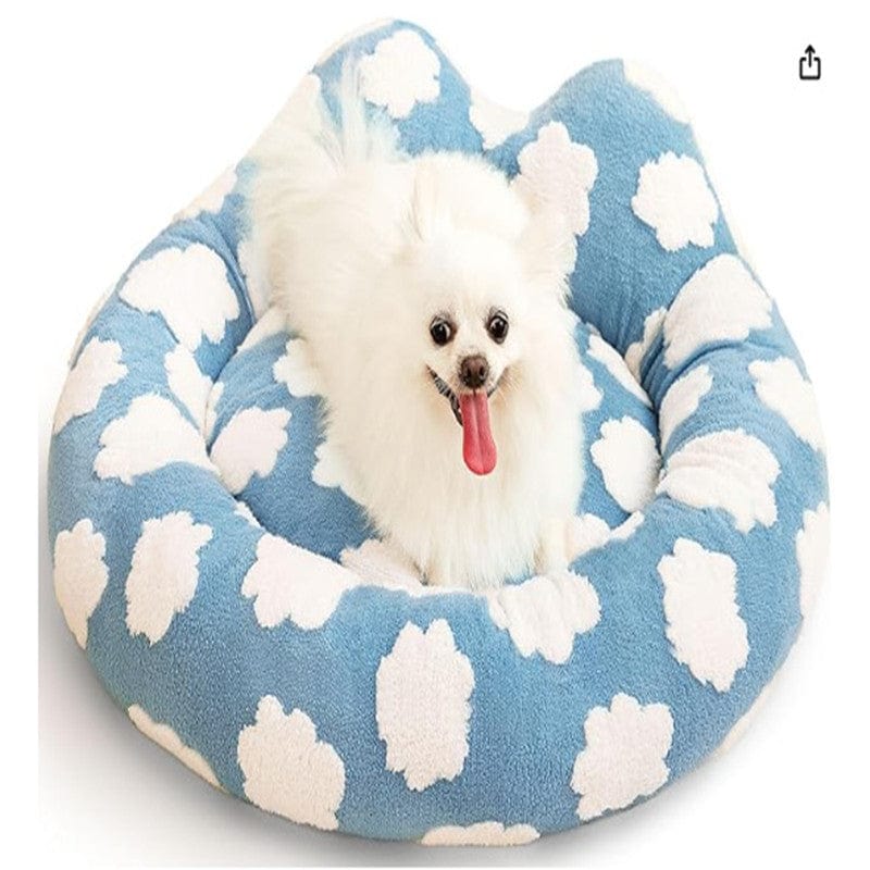 eprolo Tecnología para Mascotas Blue sky and white clouds V-shaped can not be disassembled and washed / 50*50*18 Cama para Mascotas Redonda, Cálida y Cómoda | NOCTRYX