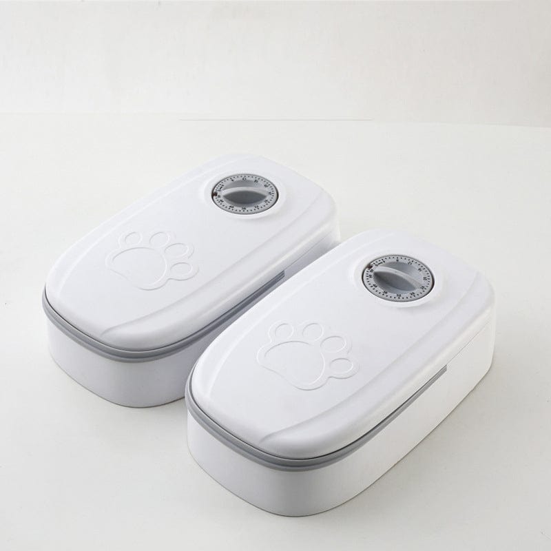 eprolo Tecnología para Mascotas Double meal gray Comedero para Gatos , Alimentación Programada y Cuantificada 🐱⏰| Noctryx