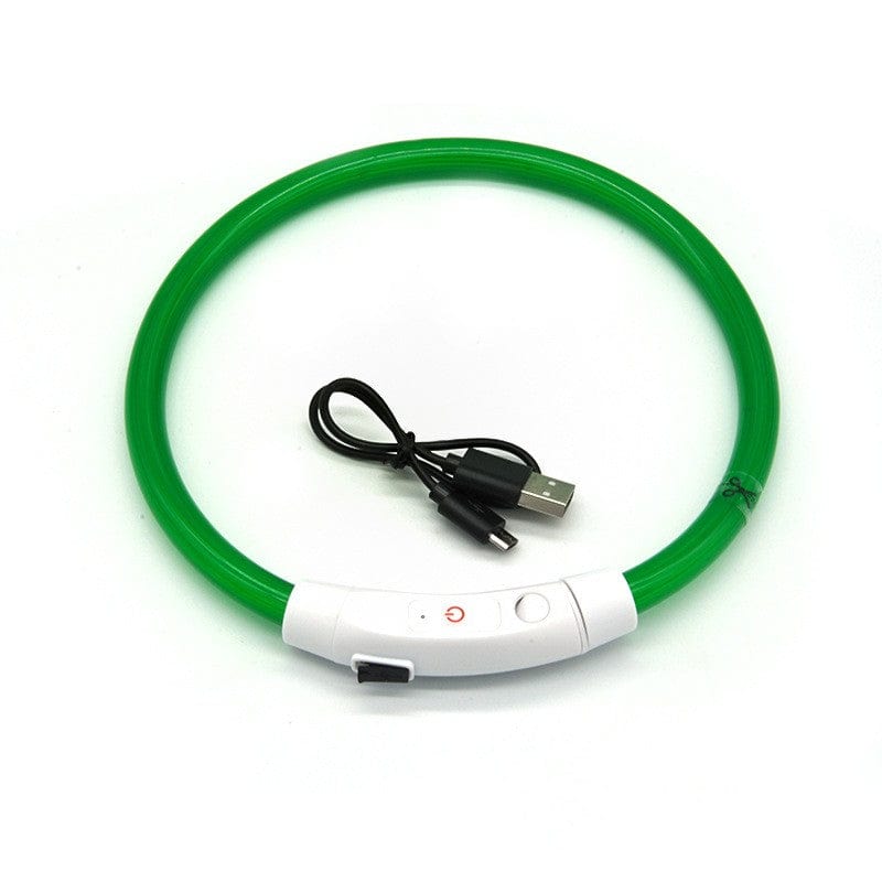 eprolo Tecnología para Mascotas Green - Fiber Optic / S Collar Led Luminoso para Mascotas, Recargable por USB | NOCTRYX
