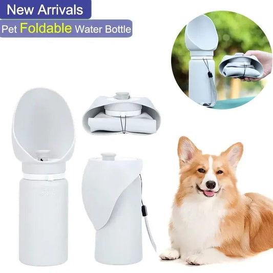 eprolo Tecnología para Mascotas Grey Botella de Agua Portátil y Plegable de Silicona muy cómoda para Mascotas | Noctryx