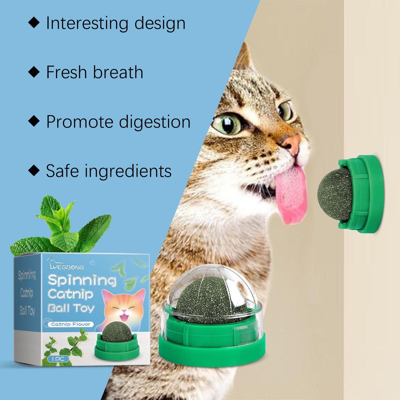 eprolo Tecnología para Mascotas Juguete Masticable para Gatos con Menta | NOCTRYX