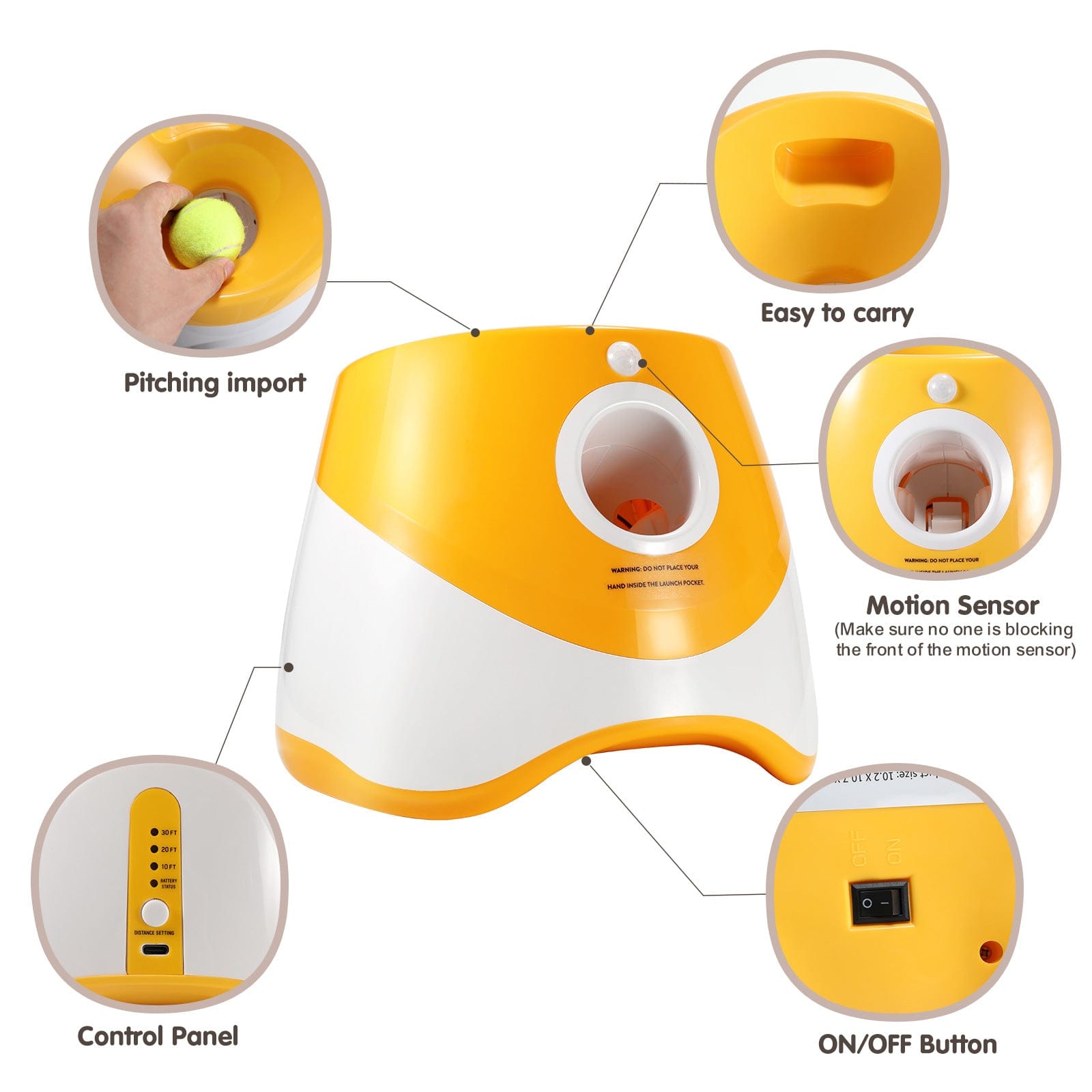 eprolo Tecnología para Mascotas Lanzador Automático de Pelotas para Perros | NOCTRYX