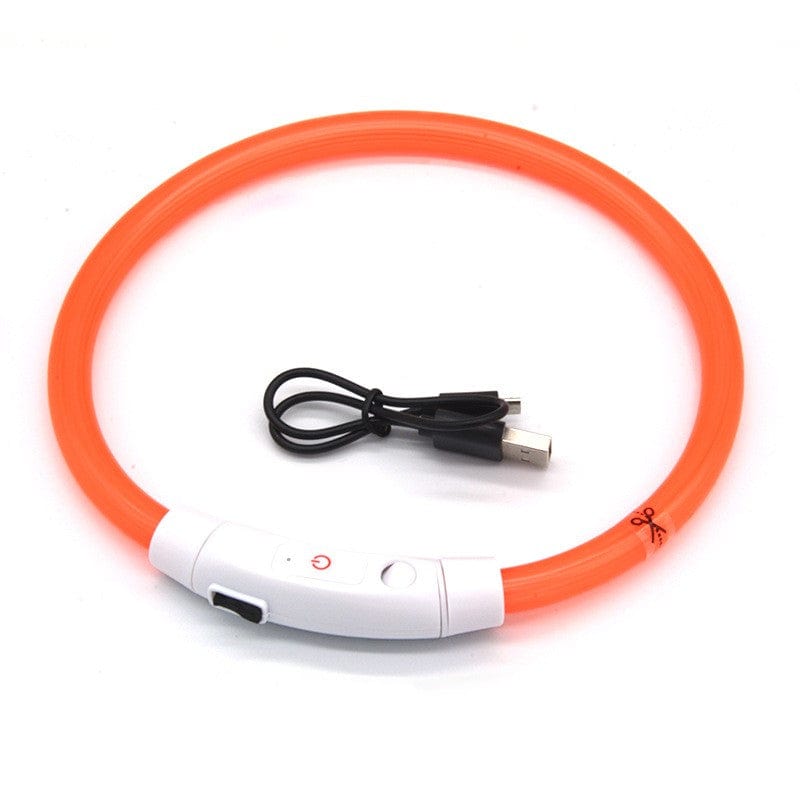 eprolo Tecnología para Mascotas Orange - Fiber Optic / S Collar Led Luminoso para Mascotas, Recargable por USB | NOCTRYX