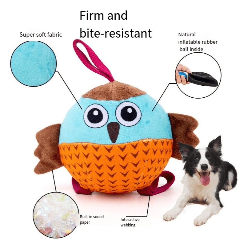 eprolo Tecnología para Mascotas Owl inflation balloon (including pump) Globo Inflable Interactivo para Perros, Rebotador, Entrenamiento y Diversión en Familia | Noctryx
