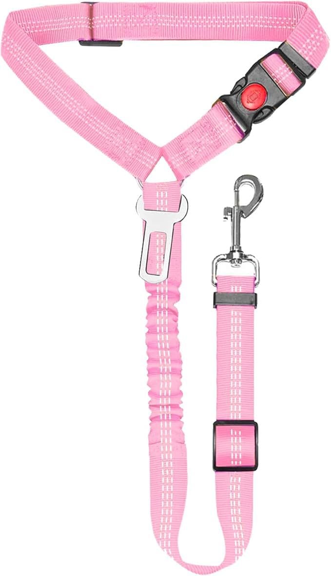 eprolo Tecnología para Mascotas Pink / 1.1米*2.5cm Cinturón de Seguridad para tu mascota, uso en Coche | NOCTRYX