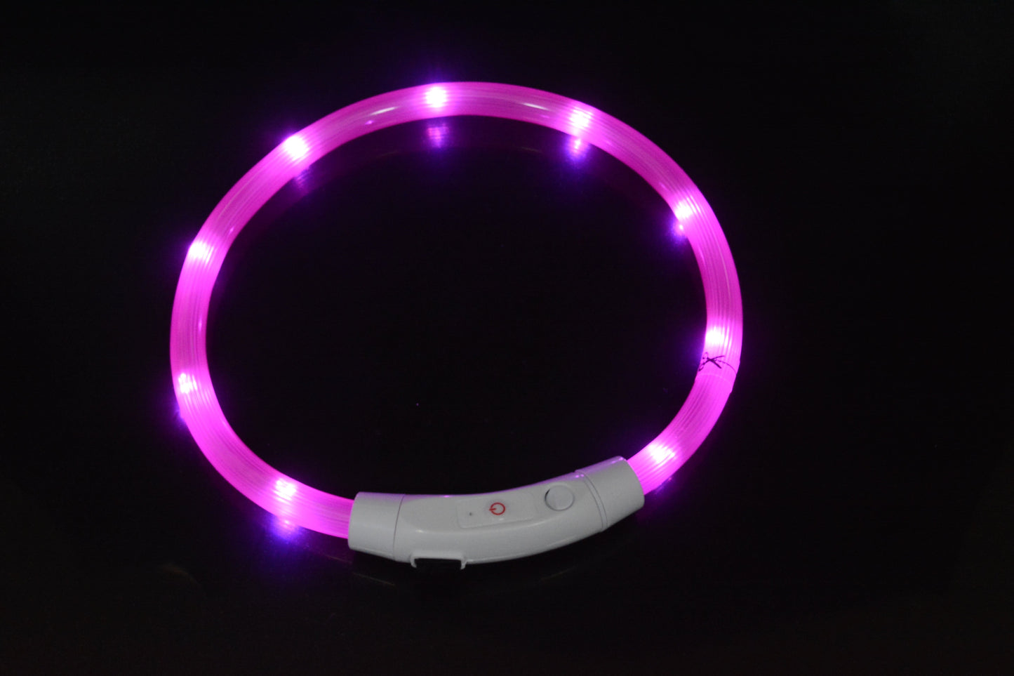 eprolo Tecnología para Mascotas Pink - LED Beads / S Collar Led Luminoso para Mascotas, Recargable por USB | NOCTRYX