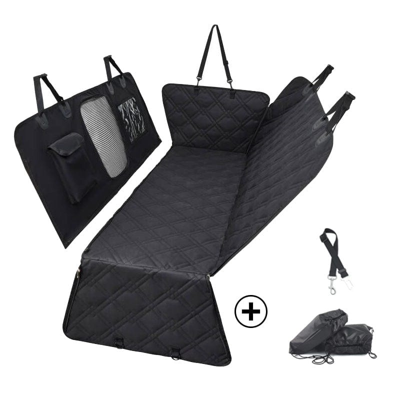 eprolo Tecnología para Mascotas PVC model - black + safety belt + drawstring bag / 137*147cm Almohadilla de Asiento Divisible e Impermeable – Ideal para Mascotas | NOCTRYX