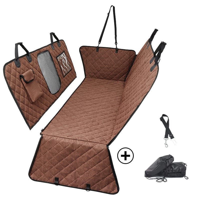 eprolo Tecnología para Mascotas PVC model - coffee + safety belt + drawstring bag / 137*147cm Almohadilla de Asiento Divisible e Impermeable – Ideal para Mascotas | NOCTRYX