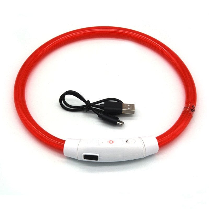 eprolo Tecnología para Mascotas Red - Fiber Optic / S Collar Led Luminoso para Mascotas, Recargable por USB | NOCTRYX