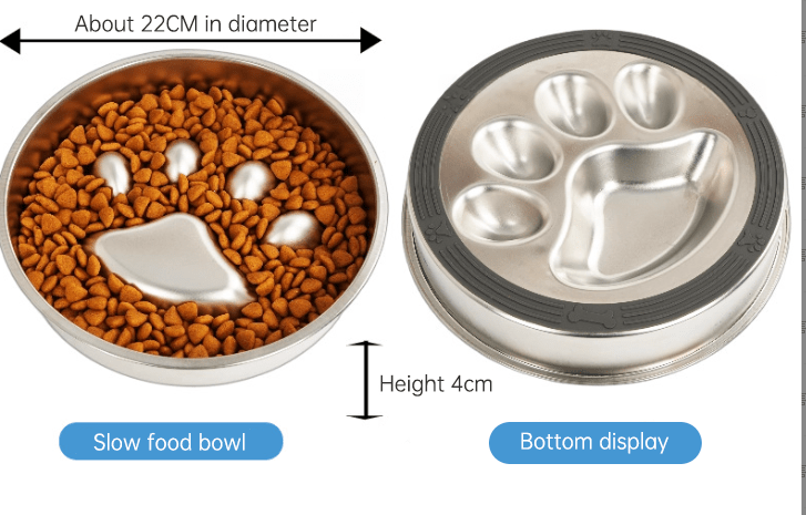 eprolo Tecnología para Mascotas Silver Comedero Antiahogo para Mascotas – Acero Inoxidable Antideslizante | NOCTRYX
