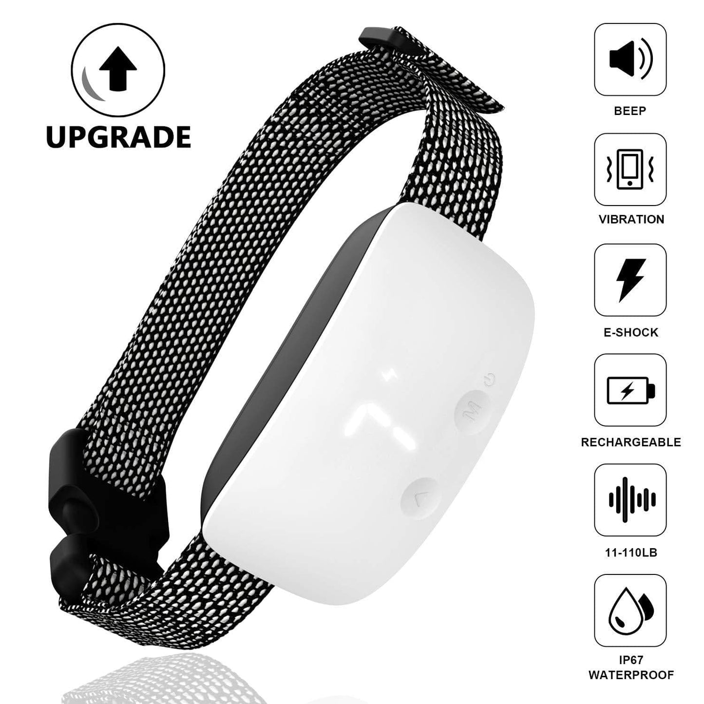 eprolo Tecnología para Mascotas White Dispositivo Anti ladridos Automático – Entrenador Inteligente para Perros | NOCTRYX