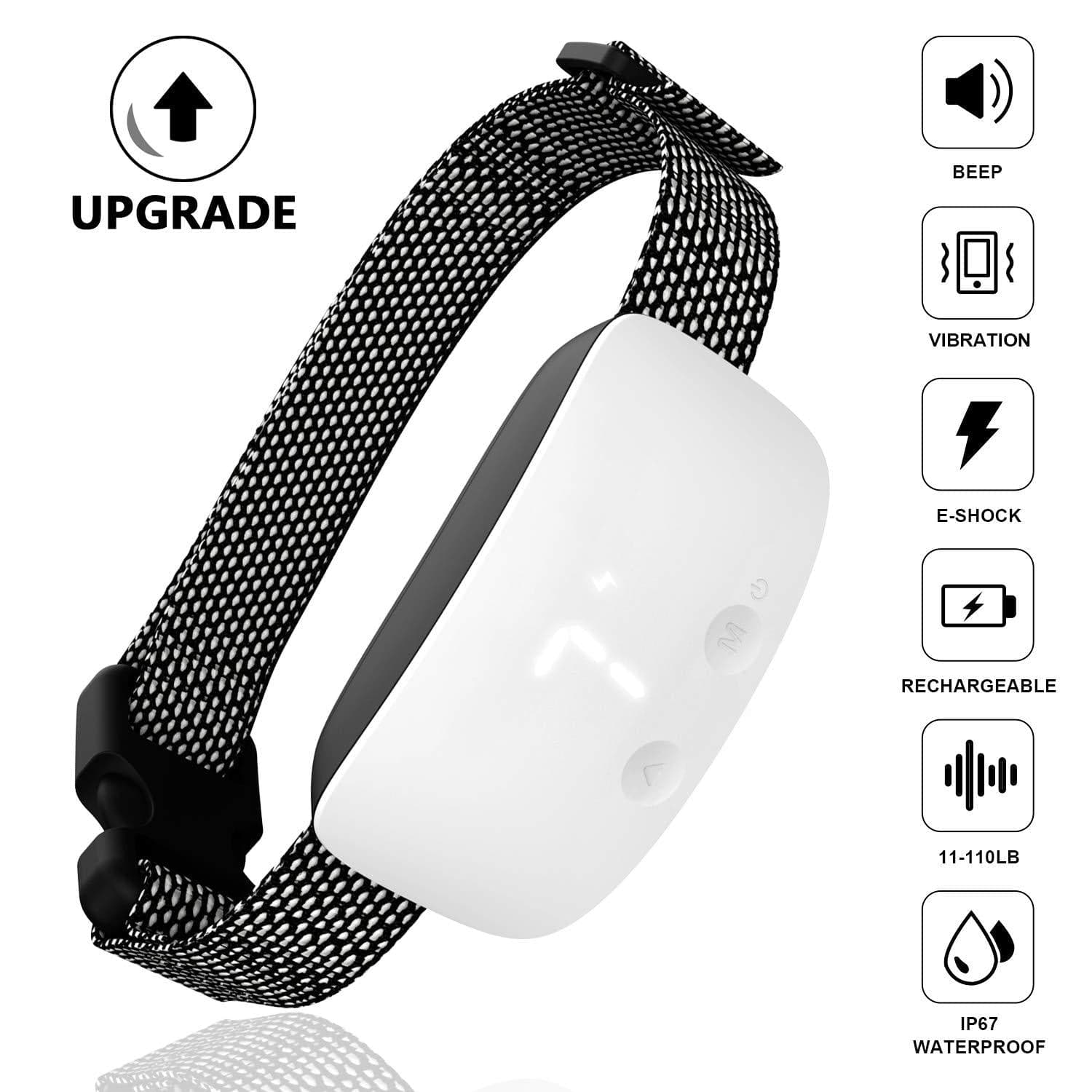 eprolo Tecnología para Mascotas White Dispositivo Anti ladridos Automático – Entrenador Inteligente para Perros | NOCTRYX