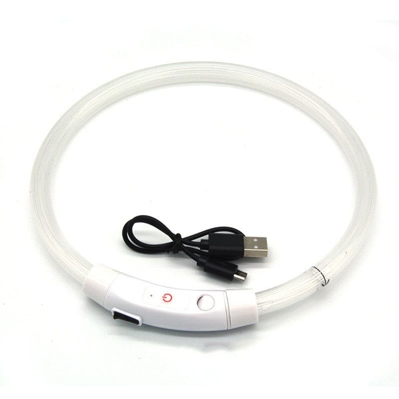 eprolo Tecnología para Mascotas White light fiber optic / S Collar Led Luminoso para Mascotas, Recargable por USB | NOCTRYX
