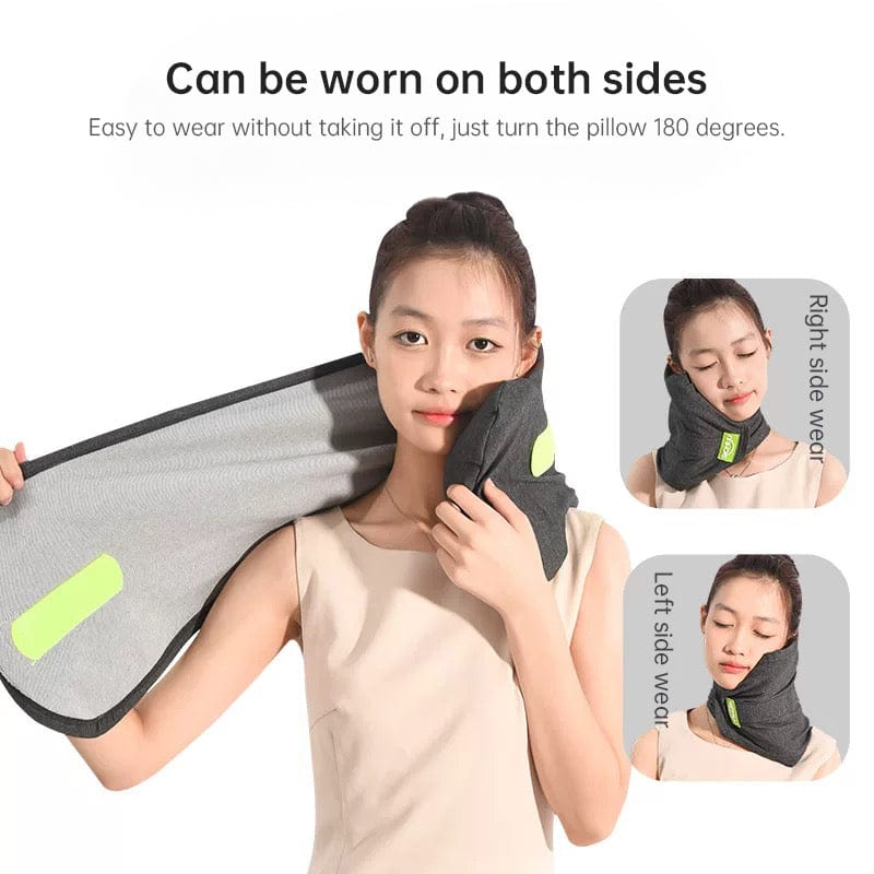 eprolo tecnologia para mejorar el sueño Almohada de Viaje de Espuma Viscoelástica – Soporte para Cuello en Avión, Tren y Coche | Noctryx