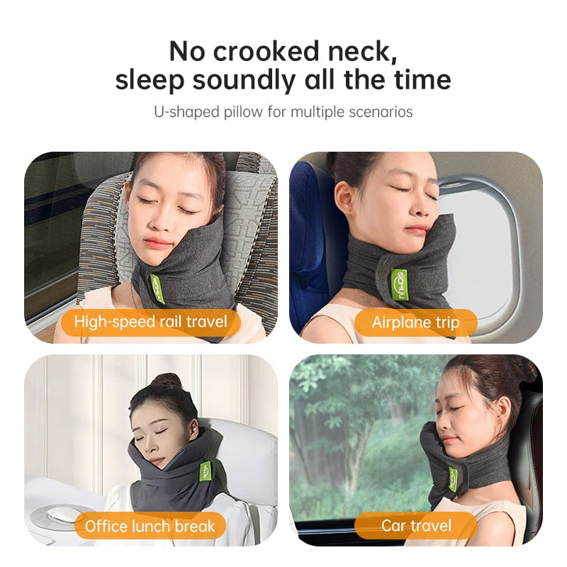 eprolo tecnologia para mejorar el sueño Almohada de Viaje de Espuma Viscoelástica – Soporte para Cuello en Avión, Tren y Coche | Noctryx