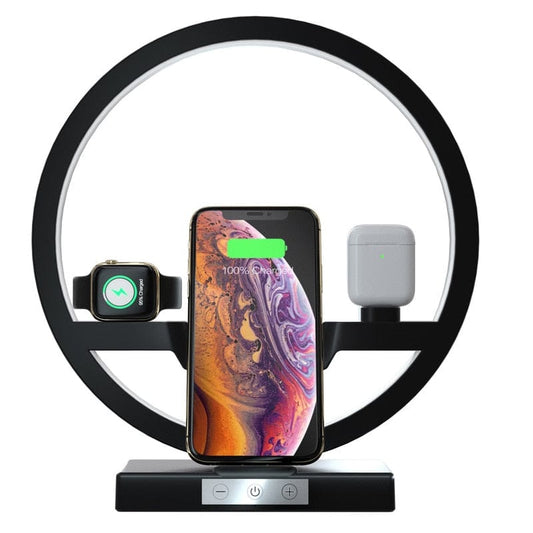 eprolo tendencias Base de Carga Inalámbrica, Carga Rápida para iPhone, Apple Watch y AirPods + Lámpara LED | Noctryx