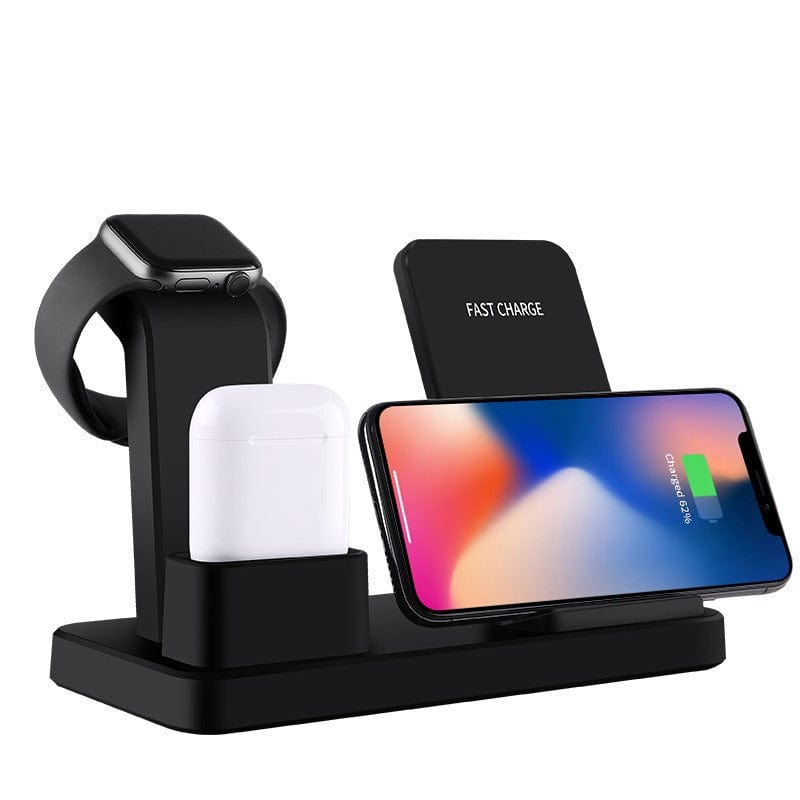 eprolo tendencias black Cargador Inalámbrico 3 en 1 – APPLE Auriculares y Reloj ⌚| Noctryx