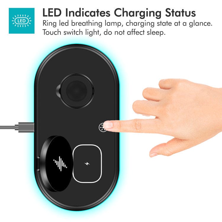 eprolo tendencias Black Cargador Inalámbrico Rápido Qi 30W – Compatible con iPhone, Samsung y Xiaomi | Noctryx