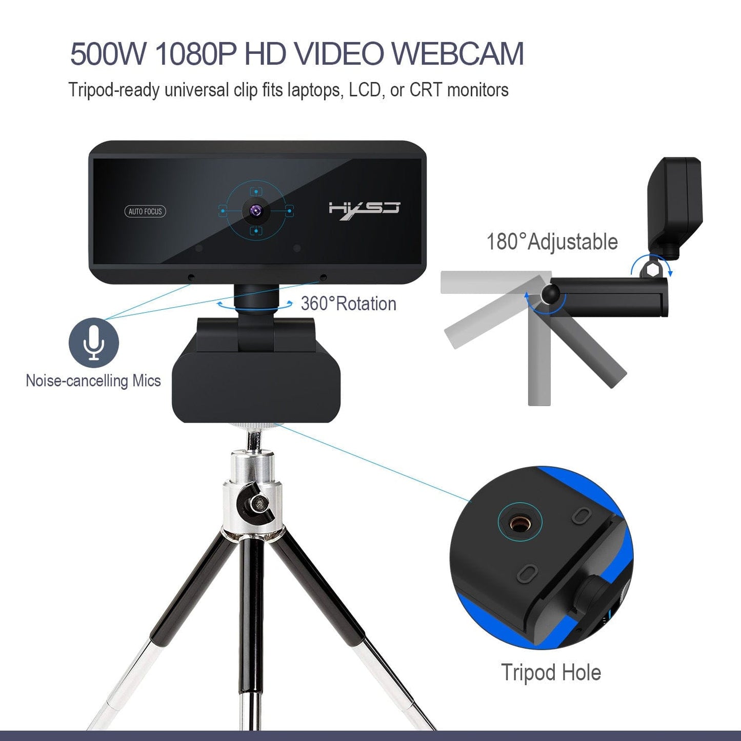 eprolo tendencias Cámara Web con Autofocus 5MP – Calidad HD 720P/1080P para Videollamadas y Streaming | Noctryx