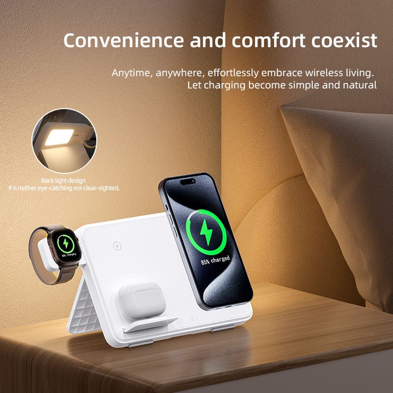 eprolo tendencias Cargador Inalámbrico 3 en 1 - 15W para iPhone, Apple Watch y AirPods | Noctryx