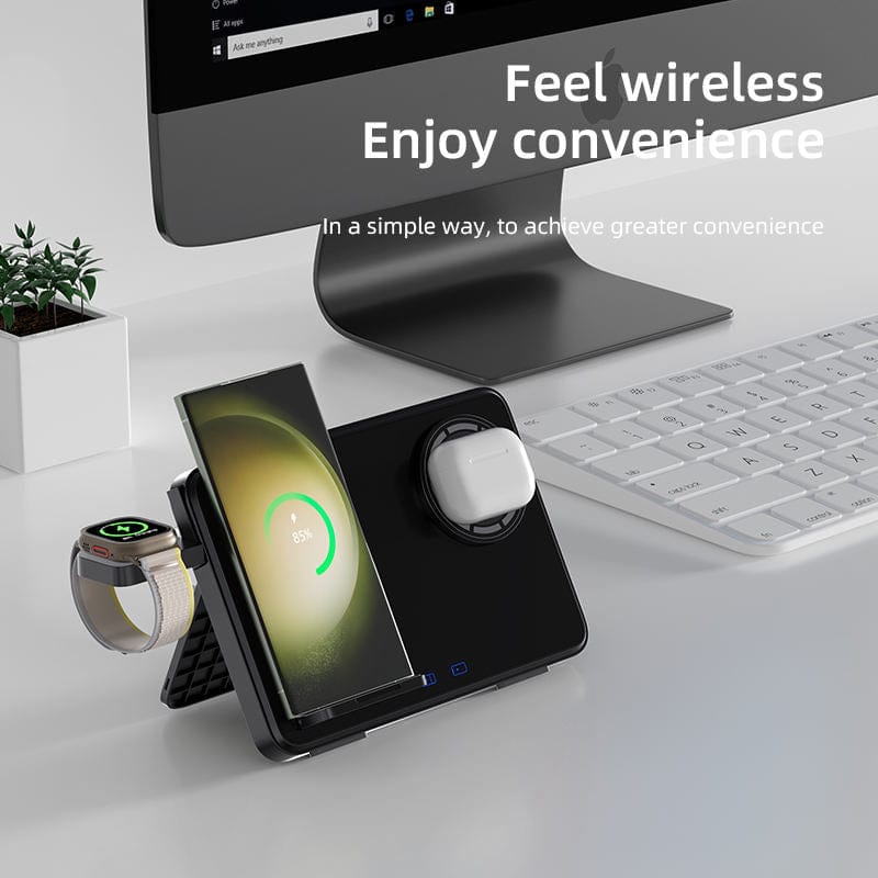 eprolo tendencias Cargador Inalámbrico 3 en 1 - 15W para iPhone, Apple Watch y AirPods | Noctryx