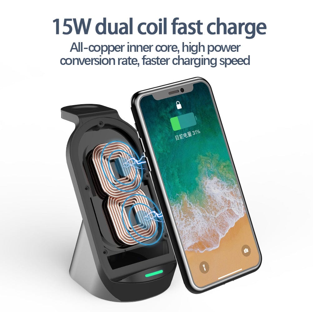eprolo tendencias Cargador Inalámbrico 3 en 1 – Carga Rápida para iPhone, Apple Watch y AirPods | Noctryx
