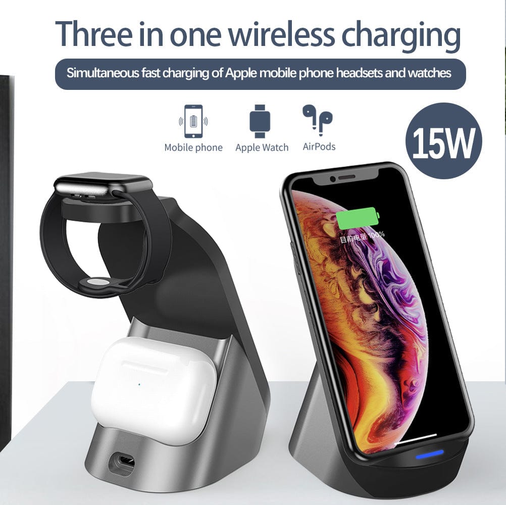eprolo tendencias Cargador Inalámbrico 3 en 1 – Carga Rápida para iPhone, Apple Watch y AirPods | Noctryx