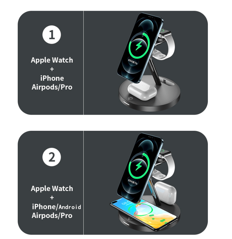 eprolo tendencias Cargador Inalámbrico 3 en 1 con MagSafe – Soporte y Carga Rápida 🔋| Noctryx