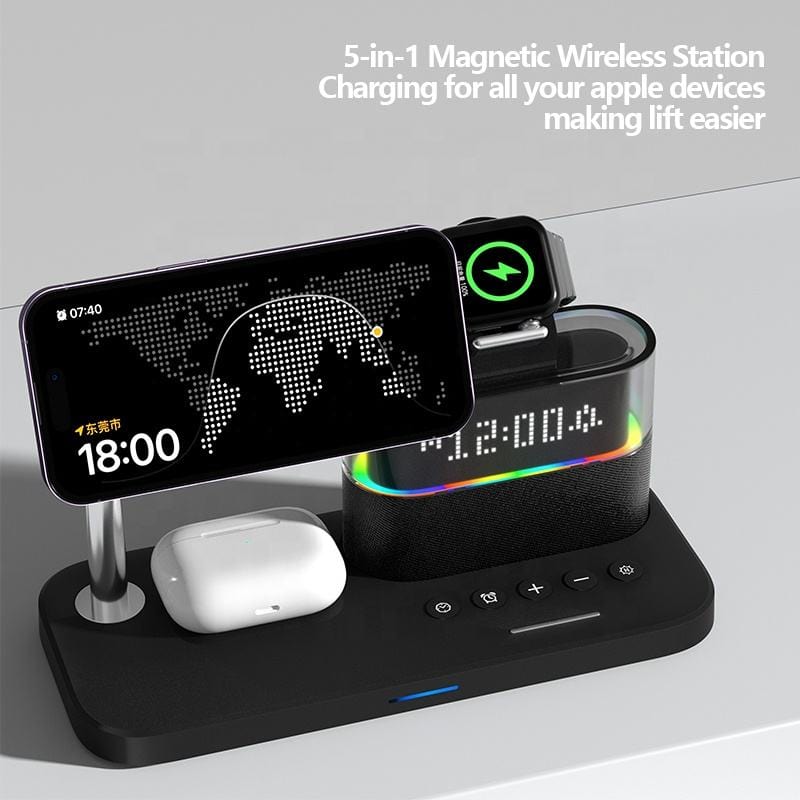 eprolo tendencias ⚡ Cargador Inalámbrico 3 en 1 con Reloj – Carga Magnética para Dispositivos Apple | Noctryx