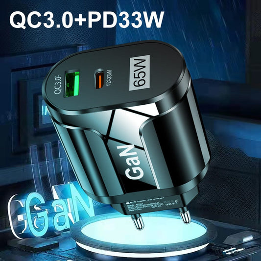 eprolo tendencias Cargador Rápido de 65W con Nitruro de Galio (GaN) – PD y QC 3.0 🔋| Noctryx