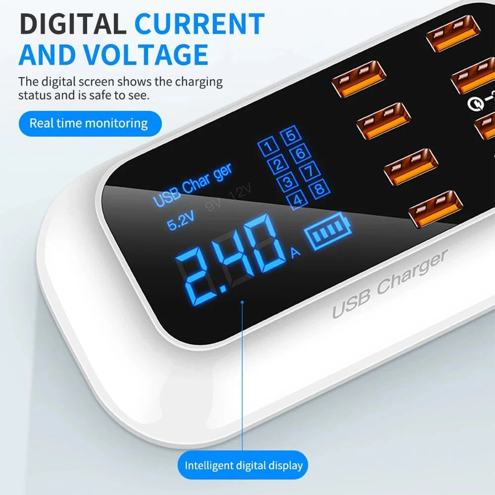 eprolo tendencias Cargador USB Rápido 8 Puertos – QC 3.0 con Pantalla LED. Una Palabra: Excelente | Noctryx