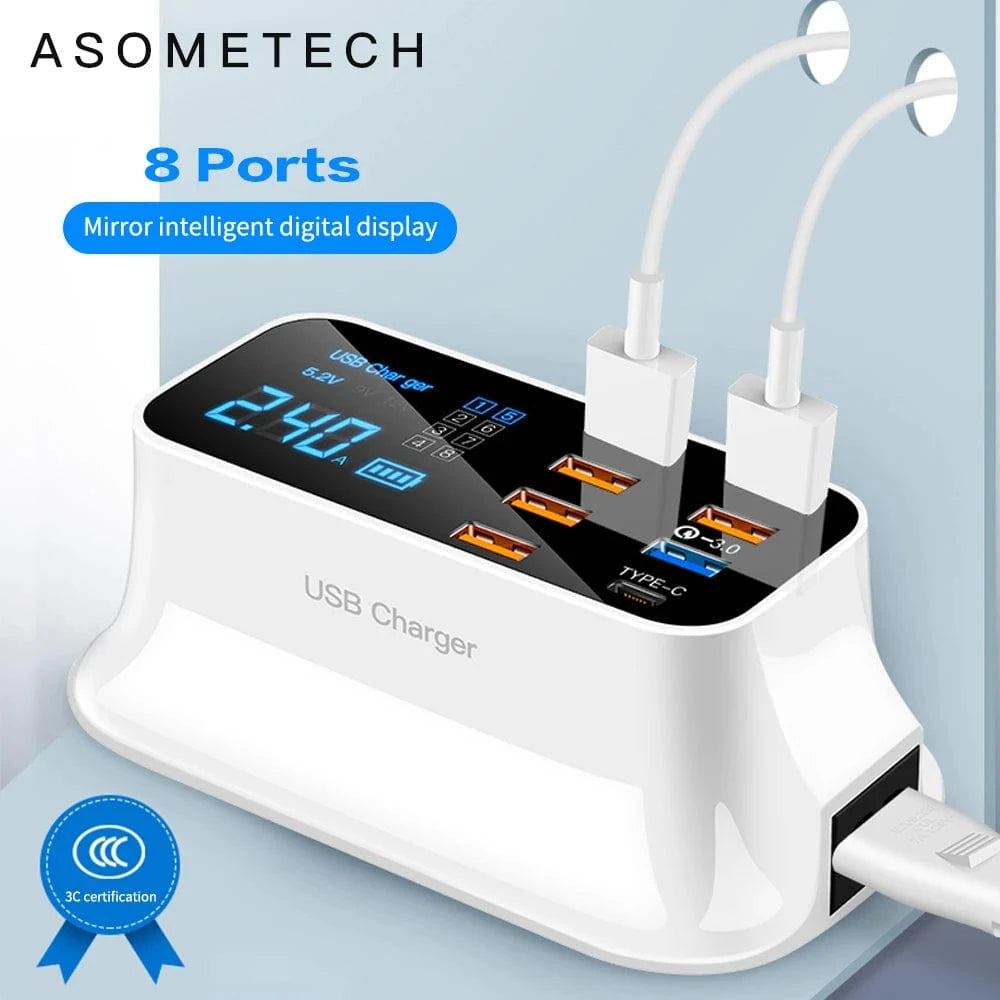 eprolo tendencias Cargador USB Rápido 8 Puertos – QC 3.0 con Pantalla LED. Una Palabra: Excelente | Noctryx