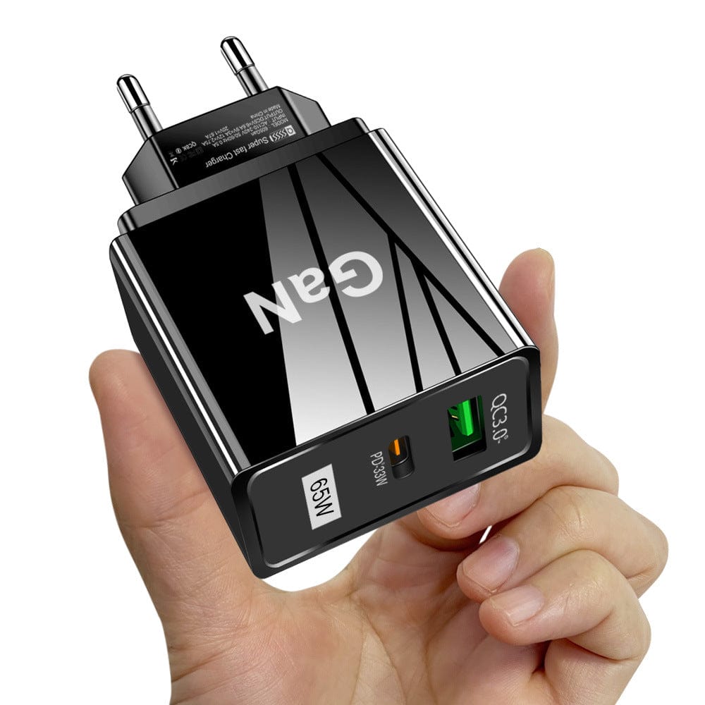 eprolo tendencias EU-Black Cargador Carga Rápida 65W con Tecnología Gallium Nitride (Tipo-C) | Noctryx