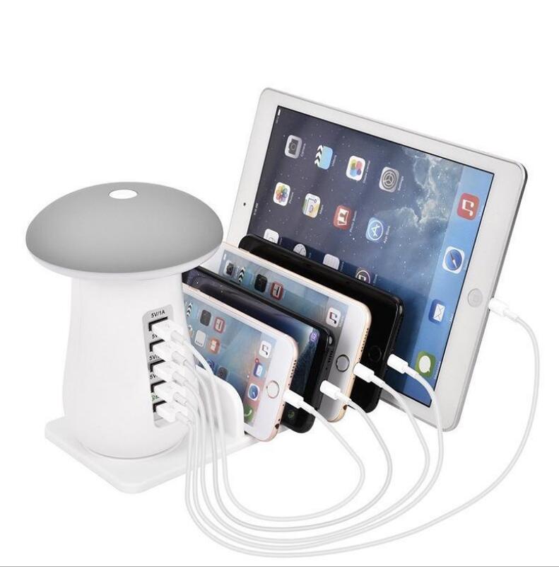 eprolo tendencias EU Plug Lámpara LED con Cargador Rápido Multi-Puerto – Diseño en Forma de Hongo | Noctryx