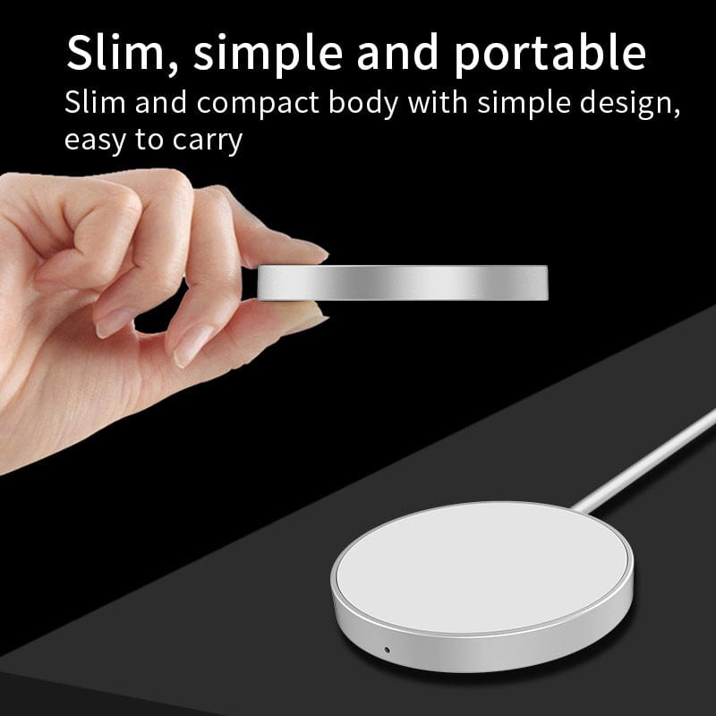 eprolo tendencias HLY-12 Silver White Cargador Inalámbrico Magnético MagSafe – 15W Carga Rápida para iPhone | Noctryx
