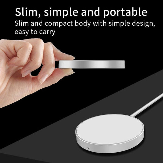eprolo tendencias HLY-12 Silver White Cargador Inalámbrico Magnético MagSafe – 15W Carga Rápida para iPhone | Noctryx
