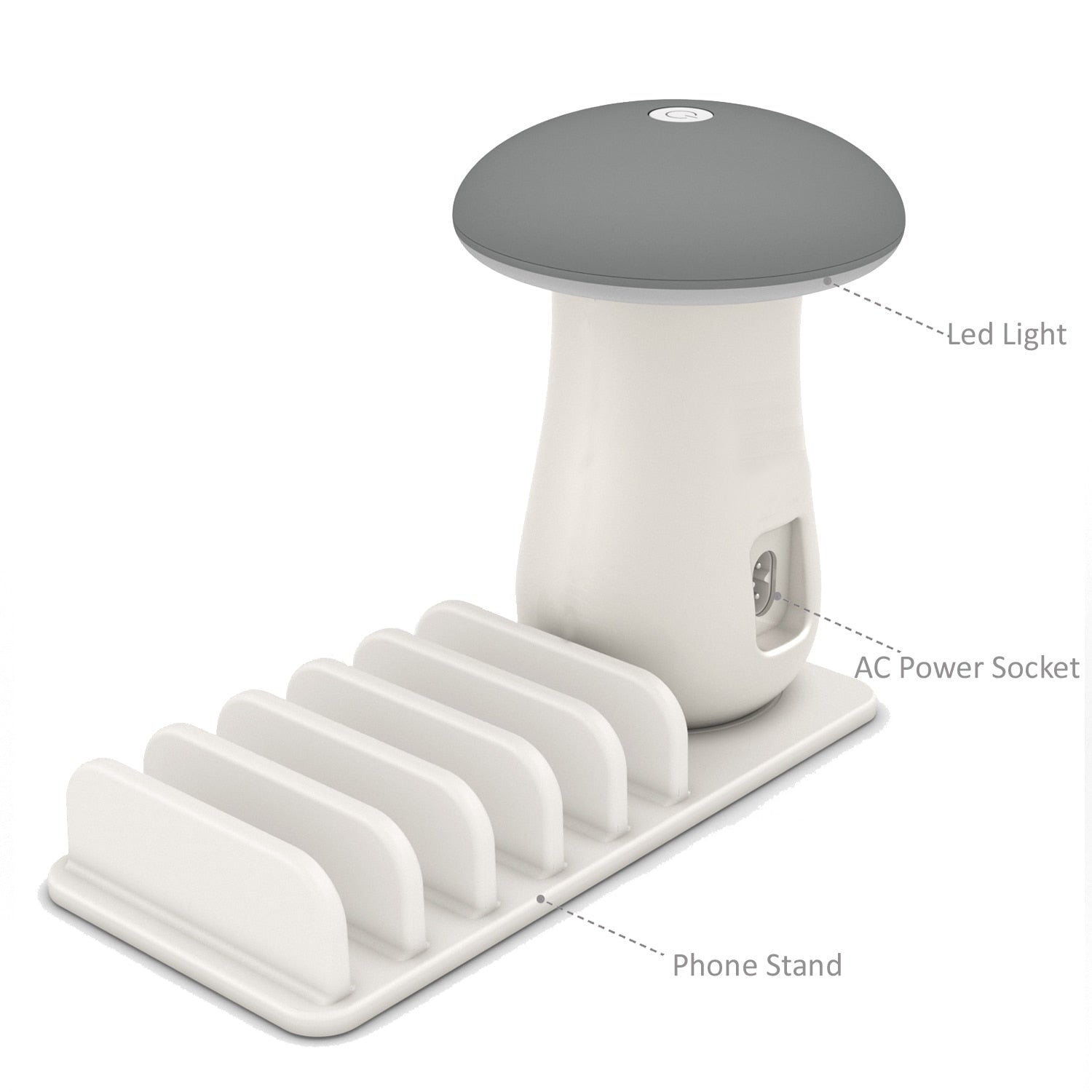 eprolo tendencias Lámpara LED con Cargador Rápido Multi-Puerto – Diseño en Forma de Hongo | Noctryx