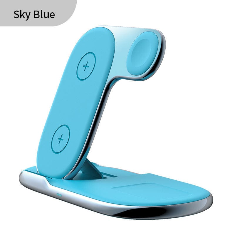 eprolo tendencias light blue Cargador Inalámbrico 3 en 1 Plegable – Compatibilidad Universal| Noctryx