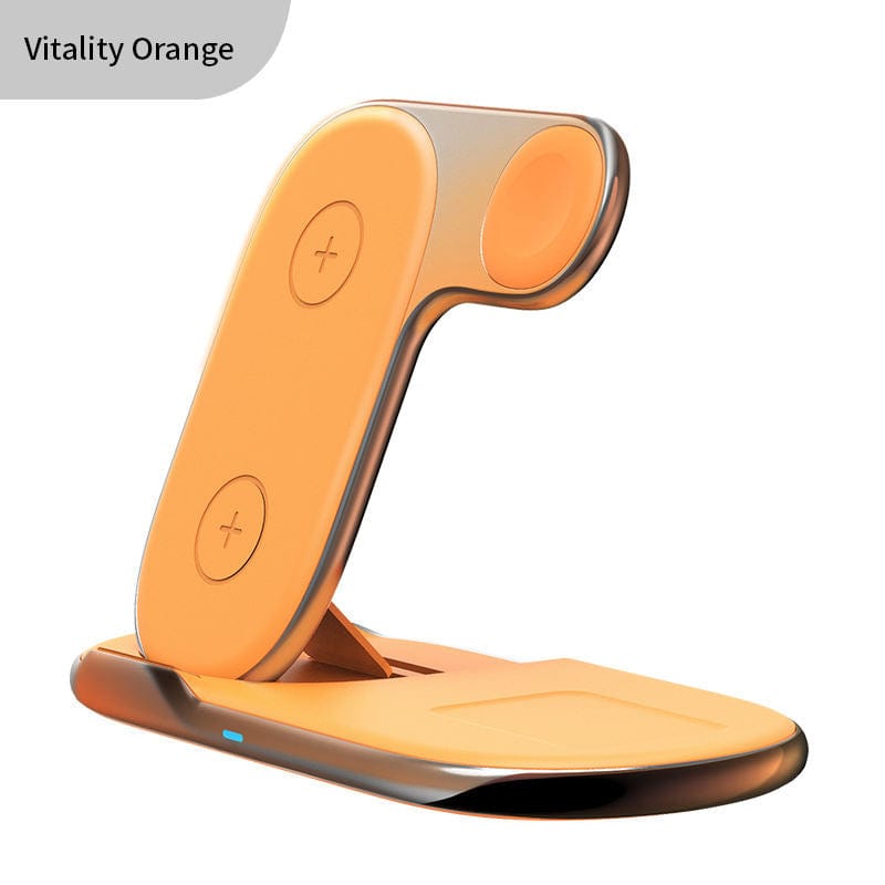 eprolo tendencias orange Cargador Inalámbrico 3 en 1 Plegable – Compatibilidad Universal| Noctryx