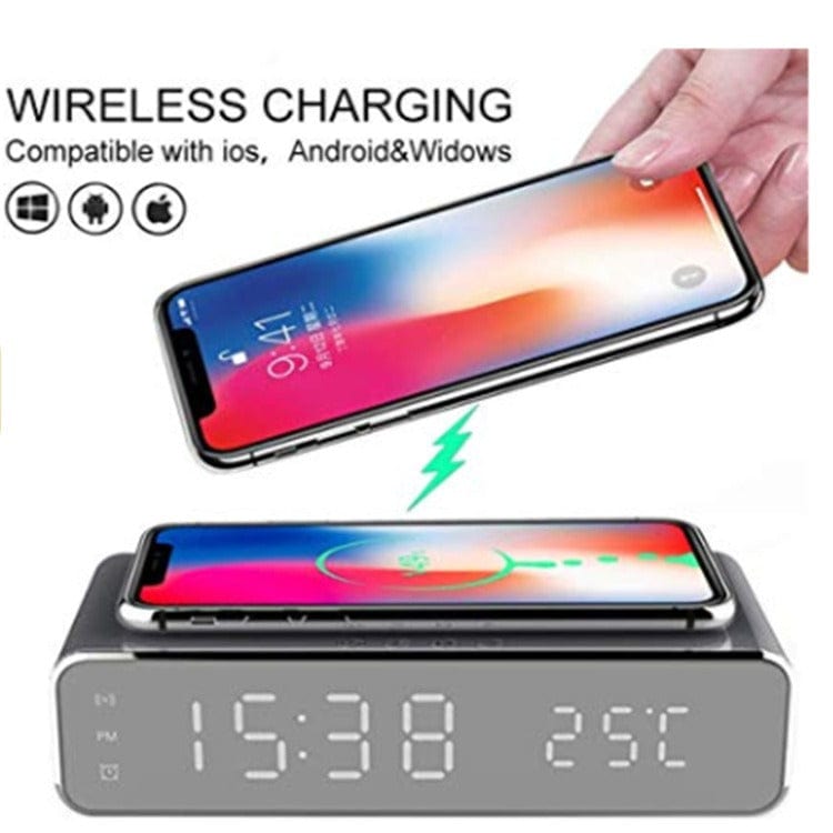 eprolo tendencias ⏰ Reloj Despertador Digital con Carga Inalámbrica, Termómetro y Pantalla de Hora 🔋🌡️| Noctryx