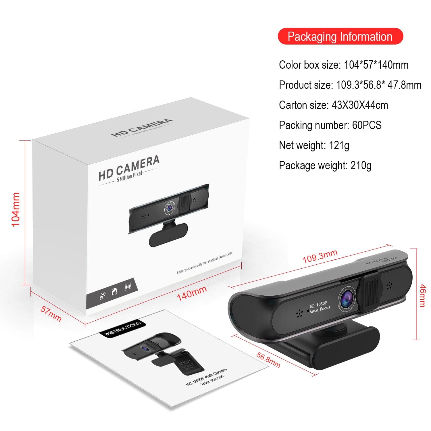eprolo tendencias S7-5 million beauty high-definition autofocus camera Cámara Web 1080P con Autofocus – Ideal para Videoconferencias y Clases Online | Noctryx