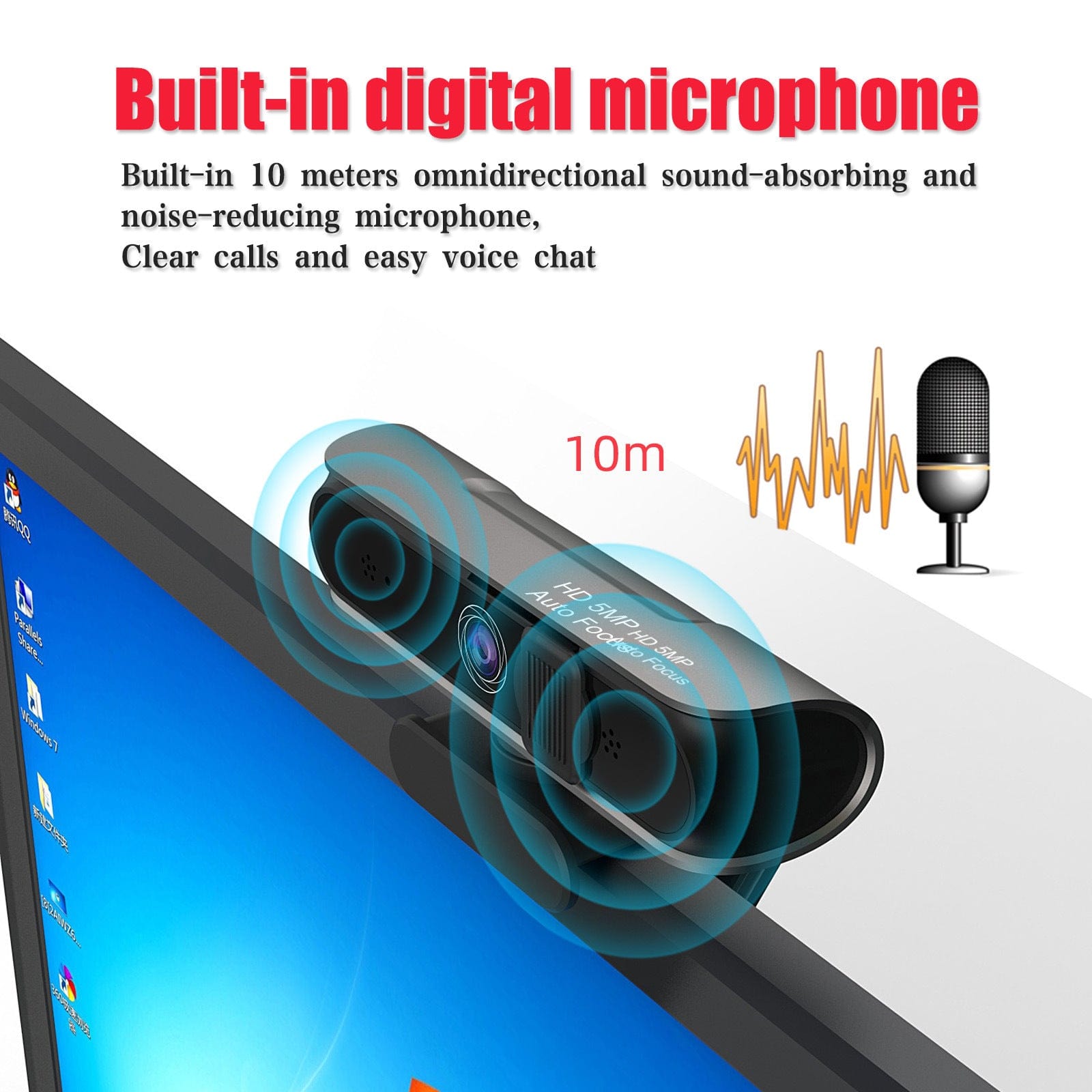 eprolo tendencias S7-5 million beauty high-definition autofocus camera Cámara Web 1080P con Autofocus – Ideal para Videoconferencias y Clases Online | Noctryx