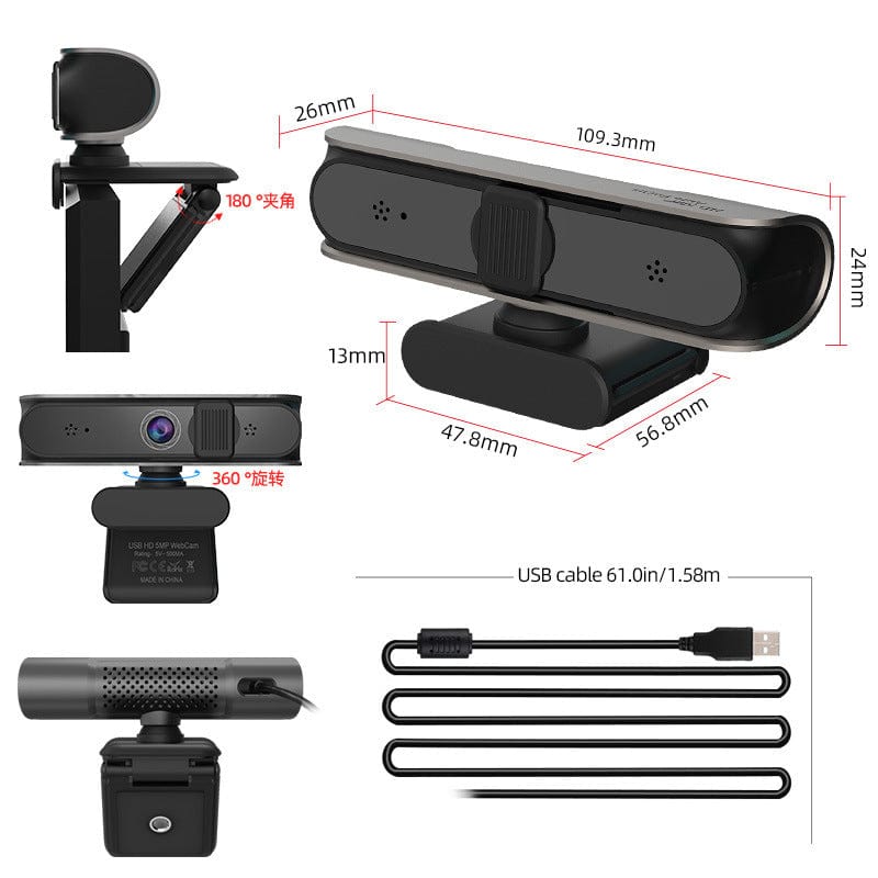 eprolo tendencias S7-5 million beauty high-definition autofocus camera Cámara Web 1080P con Autofocus – Ideal para Videoconferencias y Clases Online | Noctryx