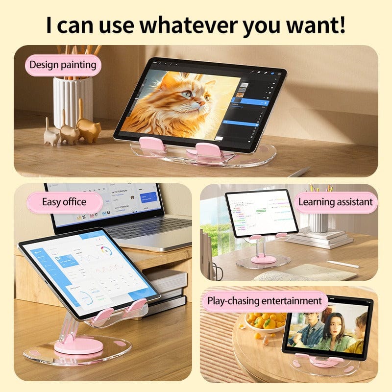 eprolo tendencias Soporte de Acrílico para Tablet y Teléfono – Rotación 360° y Diseño Plegable | Noctryx